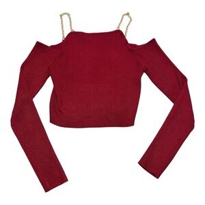 Say What? Ribbed Red Top